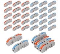 AITRIP 30pcs 1 Conductor Compact Wire Connectors, 1 to 1 Inline Electrical Connectors, DIY Compact Splicing Wire Connectors, Quick Connect Connectors Butt Terminals(2 Colour)