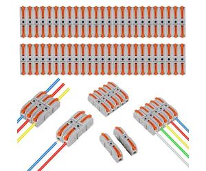 AITRIP 34PCS Quick Connect Lever Wire Nuts, Electrical Connectors, Terminals, Copper, Nylon, SPL-1, 28-12 AWG, 250V/600V, 32A