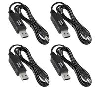 AITRIP 4pcs DC 5V to 9V USB Voltage Step Up Converter Cable Power Supply USB Cable with 5.5x2.1mm DC Connect Male 1M for WiFi Router, Mini Fan, Speaker 3.2ft
