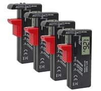 AITRIP 4PCS LED Digital Battery Tester Battery Checker Multi Size for AA AAA C D 9V 1.5V Button Cell Batteries (Requires No Battery to Operate)