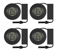 AITRIP 4PCS Mini Digital Hygrometer Thermometer Gauge with Probe, Indoor Outdoor Temperature Humidity Meter for Greenhouse Incubator Reptile Terrarium Humidor, 1.5m Cable, Fahrenheit (℉)/Celsius(℃)