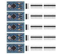 AITRIP 5 pack PRO Mini Atmega328P-AU 5V/16MHz Development Board Microcontroller Bootloadered with Pin Headers for Arduino (5PCS)