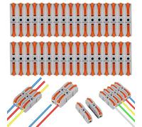 AITRIP 50PCS Conductor Compact Connectors Lever Wire Nuts, Electrical Connectors Wire Terminals for Quick Splicing into 2/3/4/5/6 Way Compact Conductor Cable Connectors 28-12 AWG SPL-1