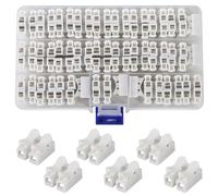 AITRIP 55PCS CH2 Quick Connector Spring Wire Connectors Block, Electrical Cable Clamp Terminal Block Quick Terminals Connector Block for Electrical Wiring