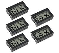 AITRIP 5PCS Digital Hygrometer Indoor Thermometer Humidity Meter 2 in 1 Temperature Humidity Meters Mini Gauge LCD Display ℃ for Humidors Car Greenhouse Indicator Indoor Room Aquarium- Celsius