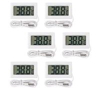 AITRIP 6 Pcs Digital LCD Thermometer Temperature Monitor with External Probe for Fridge Freezer Refrigerator Aquarium (White)