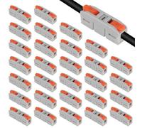 AITRIP Wire Connectors, 30PCS Electrical Connectors Quick Dual Wire Terminal Block,1 in 1 Out Electrical Wire Butt Splice Inline Terminals, 24-12 AWG