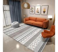 AITROMNI Bedroom Rugs Runner Rug Gray carpet curve line decoration anti-fouling durable Hearth Rug Large Carpet 160X230CM