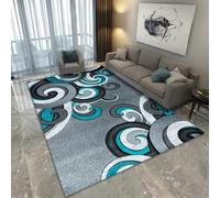 AITROMNI Bedside RugRug For Living RoomBlue wave texture decoration living room carpet moisture-proof easy careBedroom CarpetRug Washable90X200CM