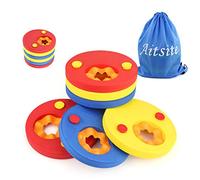 Aitsite Kids Swimming Armbands 3-6 Years, Adjustable Foam Arm Bands, Removable Float Discs With Storage Bag, Eco-Friendly EVA Swim Floats for Children, Pool Learning Aid