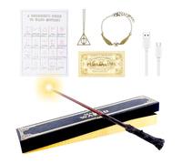 Aitsite Magic Wands, 35CM Wizard Wands Glow, USB Charging Light Up wand, Magic Wand in Gift Box with Spell Card, Station Ticket and Necklace Bracelet Official Wizarding Wand