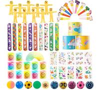 Aitsite Party Bag Fillers for Kids, 62pcs With Rainbow Springs, Slap Bands, Bouncy Balls, Temporary Tattoos - Classroom Rewards, Children Birthday Party