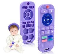 AiTuiTui Baby Teether for Teething Relief, Sensory Silicone Remote Control Teether Toy for Babies Newborn Infant Boy Girl Autism Toys for Baby Gifts, Purple