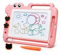 AiTuiTui Dinosaur Magnetic Drawing Board Kids Toys for 2 3 4 5 Years Old Girls Boys Birthday, Color Erasable Doodle Education Learning Kid Age 2-7, Toddler Drawing Travel Toys (Pink)