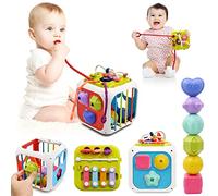 AiTuiTui Montessori Toys for 2 Year Old Boys Girls, 7 in 1 Baby Sensory Toys for 18 Months 2st Birthday Gifts Shape Sorter Activity Stacking Easter Basket Stuffers for Autism Toddlers