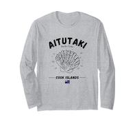 Aitutaki Cook Islands Flag Ara'ura Shell Clam Pacific Ocean Long Sleeve T-Shirt