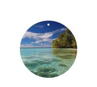 Aitutaki lagoon, Cook Islands Car Air Fresheners Cards 4 Pcs Long Lasting Car Fresheners Gifts for Men Women Auto Aromatherapy Tablets Hanging Scented Card Rearview Mirror Pendant - Lavender Scent