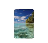 Aitutaki lagoon, Cook Islands Car Air Fresheners Cards 4 Pcs Long Lasting Car Fresheners Gifts for Men Women Auto Aromatherapy Tablets Hanging Scented Card Rearview Mirror Pendant