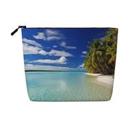 Aitutaki Lagoon, Cook Islands Cosmetic Bag for Women- Portable Travel Organiser, Toiletry Bag with Zip Closure