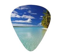 Aitutaki Lagoon, Cook Islands Guitar Plectrums, 12 Pcs Lightweight Guitar Plectrums, 0.46mm/0.71mm/0.96mm Thickness For Acoustic Guitar Acoustic Electric Guitar Ukulele Bass