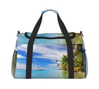 Aitutaki Lagoon, Cook Islands Printed Travel Duffel Bag, Large Capacity Hand Luggage Foldable Carry On Bag for Flight Travel Sports
