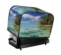 Aitutaki lagoon, Cook Islands Toaster Cover 2 Slice, Waterproof Bread Machine Covers with Pockets Universal Size Kitchen Small Appliance Cover with Handle, Dust and Fingerprint Protection