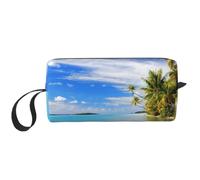 Aitutaki Lagoon, Cook Islands Travel Makeup Cosmetic Bag with Handle | Large Men'S Wash Bag Women'S Make Up Case For Bathroom Travel Gym