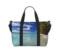 Aitutaki Lagoon, Cook Islands Water-Resistant Crossbody Travel Bag, Large Carry-On with Adjustable Strap, Multi-Compartment Weekender for Gym, Travel, Outdoor