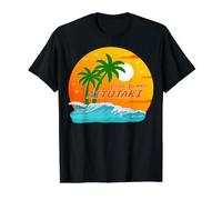 Aitutaki Palm Trees Cook Islands Sun South Pacific Polynesia Value Graphic T-Shirt, Men, Black, L