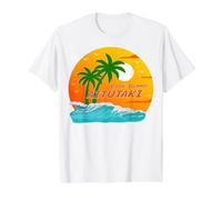 Aitutaki Palm Trees Cook Islands Sun South Pacific Polynesia Value Graphic T-Shirt, Men, White, S