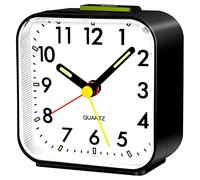 Aitvsfao Alarm Clock, Silent Alarm Clocks Bedside Non Ticking Table Clock Battery Powered Large Display Snooze Light Clocks for Heavy Sleepers Kids Bedrooms Office Travel