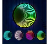 AityBuy Tunnel Mirror Lamp,Infinity Mirror Art Light Night Light,3D Mirror Tunnel Light,with Remote Control and Multi Color Changing Light,Mirror Wall Hanging Lights Round-70cm/27.6"