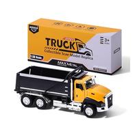 AIUAZA 1/50 Ratio Die-Cast Engineering Construction Vehicle, Dump Truck, Alloy Collection Model Car, Boy Door Opening Pull Back Car Toy (1 PC Dump Truck)