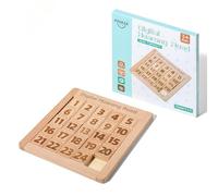 AIUAZA Wooden Number Sliding Puzzle，Brain Teasers Toy Tangram Slide Puzzle Game，Sequential Puzzles Board Game，Educational Toys for Kids and Adults (1-24 large size)