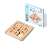 AIUAZA Wooden Number Sliding Puzzle，Brain Teasers Toy Tangram Slide Puzzle Game，Sequential Puzzles Board Game，Educational Toys for Kids and Adults