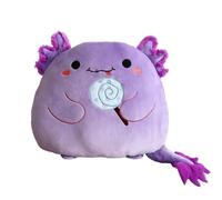 Aiuidun Axolotl Plush,Cute Stuffed Animal Salamander Plush Pillow, Soft Axolotl Hugging Pillow Plushie Toy Gifts for Kids(Purple, Lollipop)