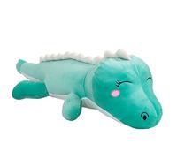 Aiuidun Dinosaur Plush Toy Soft Big Dino Stuffed Animals Body Pillow,Cute Long Dinosaur Plush Hugging Pillow Lumbar Back Cushion Toys Doll Gifts for Kids (Green - Happy, 60cm/23.6inch)
