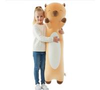 Aiuidun Giant Capybara Plush Pillow - 23.6" Extra Long Stuffed Animal Body Pillow for Kids & Adults, Super Soft Huggable Capybara Plushie Toy Gift for Christmas, Birthday, Halloween(Brown)