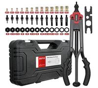 AIUITIO 16'' Rivet Nut Tool, Auto Release Nut Rivnut Tool Kit with 13 Metric and SAE Mandrels, Nutsert Rivet Tool Set with 130Pcs Rivnuts,Sturdy Plastic Case - 90% Time and Effort Saving