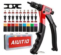 AIUITIO 8" Rivet Nut Tool, Rivnut Tool Kit with 9 Metric and SAE Mandrels, Nutsert Rivet Tool Set with 90Pcs Rivnuts, Sturdy Case Packed, Designed for Tight Space