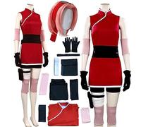 AIUKAKP Anime Cosplay Costume Anime Dress Red Cosplay Ouftits With Wig Halloween Women
