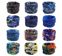 AIUNBEST Snoods for Men,12 Pcs Multifunctional Mens Snood,UV-Protective, Windproof Neck Gaiter Suitable for Cycling, Hiking Running,Running Fishing,Gifts for Cold People