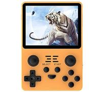 AIUOUS Powkiddy RGB20S Handheld Retro Game Console Built-in 15,000 Games 64G 3.5 Inch IPS Screen Open Source System (Yellow)