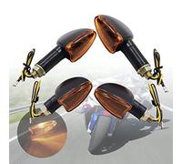 Aiuphing motorcycle indicators, 4 pieces 12V motorcycle motorbike turning indicators, universal motorcycle arrows Turn Signal Light for ATV Scooter Quad Cruiser Off Road Motorcycles, Amber Color