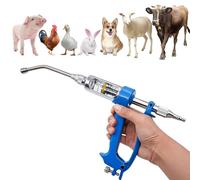 Aiupuyer 5ML Veterinary Medicine Dispenser, Sheep Drench Gun Adjustable Veterinary Metal Feeding Gun Continuous Drench Gun Dosing Device Feeding Tool, for Pig Cow, Sheep, Horse