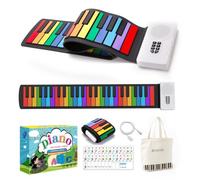 AIVANONE Colorful 49Keys Roll Up Piano, Portable Silicone Keyboard for Kids