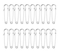 AIVEKE 20 Pcs Large Safety Pins - 2.5 inch/63 mm Metal Pins Heavy Duty Silver Pins for Quilting Safety Pins with Safety Lock for Clothes Blankets Crafts Kilts Mattress Tablecloth