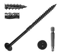 AiVeUao 200Pcs Lag Screws #14 x 4 Inch, Heavy Duty Structural Wood Screws, Star Drive Decking Screw, Wooden Timber Screw for Timber Log Landscaping Wood with T30 Star Bit, Washer Head