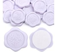 Aiviman 20Pcs Eucalyptus Leaf Wax Seal Stickers,Purple Self Adhesive Envelope Seal Stickers,Great for Gift Wrapping,Wedding Invitation,Wine Packages,Christmas