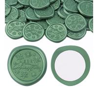 Aiviman 25pcs Merry Christmas Wax Seal Stickers,Pine Green Snowflake Pattern Self Adhesive Wax Stickers,Great for Gift Wrapping,Wine Packages,Greeting Card Envelope Decor